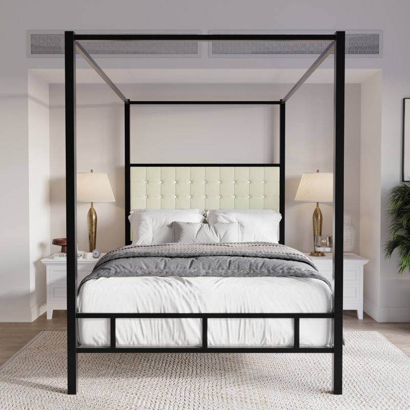 Home Design Inc. Tufted Canopy Bed & Reviews Wayfair